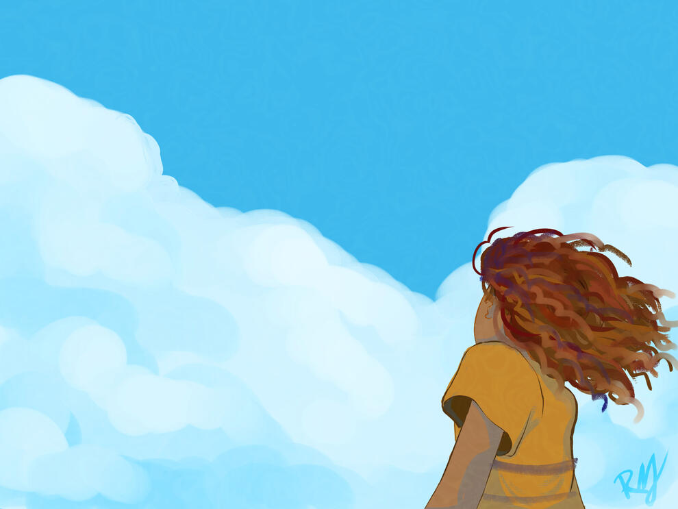 There's a woman in the sky!